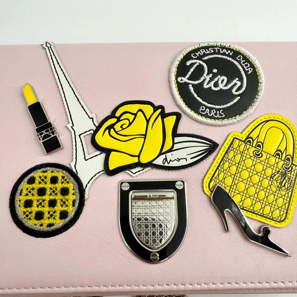 Christian Dior Diorama Patch Embellished Leather Wallet on Chain (2016) - Picture 7 of 12